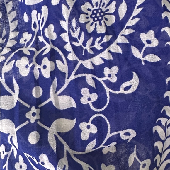 Serengeti Royal Blue and White Floral Tunic Size Large - Picture 3 of 5